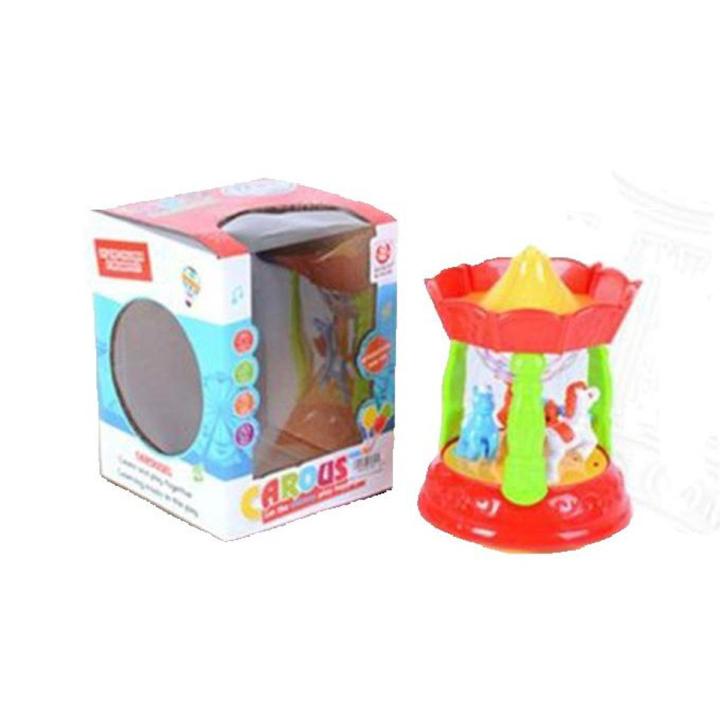 Battery Operated Horse Riding Carousel Ride Toy With 3D Lights and Music For Kids