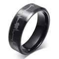 Ring Thin Pulse ECG Wave Rings Stainless Steel Wedding Anniversary Jewelry Gift. 
