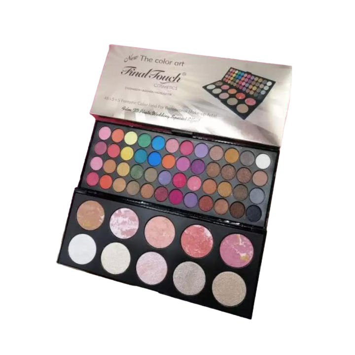 Final Touch 10 colors terracotta Blusher Highliter and 48 colors Eyeshadow palette 2 in 1 palette