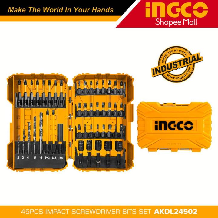 Ingco AKDL24502 45PCS Impact Screwdriver bit set I22