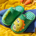 Children Cartoon Dino Fur Slipper Soft Autumn Winter Warm Princess Baby Boys Girl Indoor Home Bedroom Cotton Fleece Fur Shoes. 