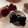 Large Bowknot Red Black French Hairclip Accessories Headwear Velvet Princess Hairpins Headdress. 