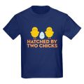 Hatched By Two Chicks Light Kids T-Shirt. 