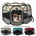 Portable Folding Pet tent Dog House Cage Dog Cat Tent Playpen Puppy Kennel Easy Operation Octagon Fence. 