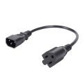 IEC 320 C14 Male to NEMA 5-15R Female Power Cable-1 x PC Power Adapter Cable-Black. 