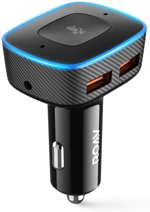 USB Car Charger Roav Viva Pro, by Anker, Alexa-Enabled 2-Port  for Navigation and Music Streaming, for Cars with Bluetooth/CarPlay/Android Auto/Aux-in/FM Reception