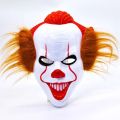 Pennywise Clown Face Mask with Hair for Kids & Adults | Scary Halloween Costume Prop | Joker Horror Prank Mask | Party Dress-Up Accessory. 