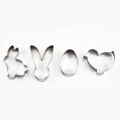 4pcs/set Stainless Steel Easter Cookie Cutter Biscuits Easter Egg Rabbit Cookie Stamps Bakeware Fondant Cutter Mold For Baking. 