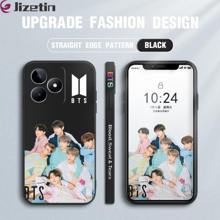 Jizetin for Realme C53 C51 / Narzo N53 Note 50 Back Cover BTS Handsome Boys Team Design Side Pattern Silicone Phone Case Square Camera Protective Phone Cases