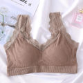 Korean Style Seamless Underwear Fairy Beauty Back No Steel Ring Detachable Chest Pad Lace Bra. 