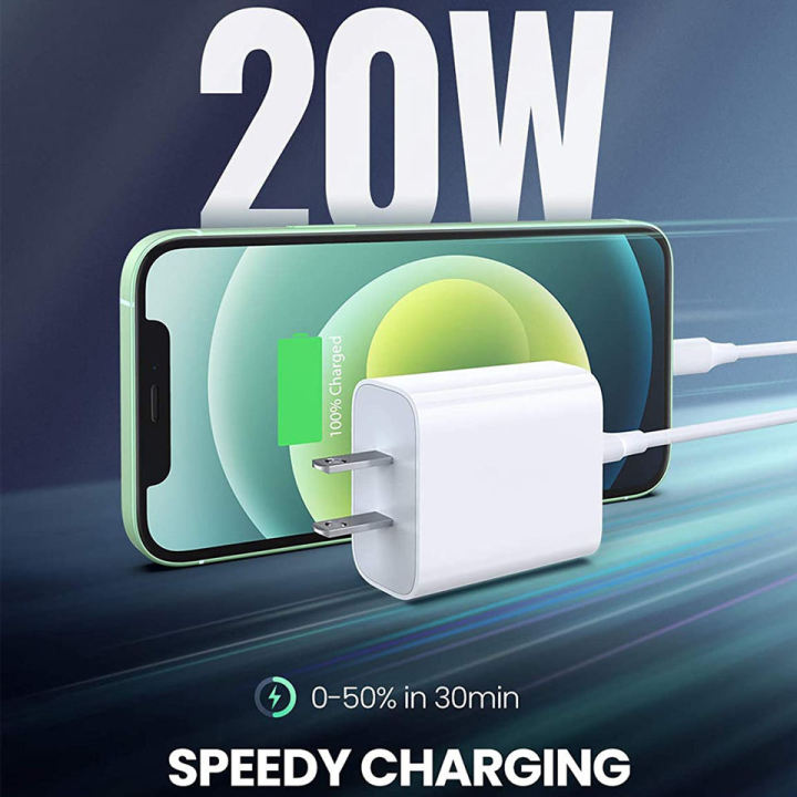 20W USB C 2 Pin US Fast Charger - Apple 20W USB-C Power Adapter-iPhone Lightning PD Fast Charging Power Adapter for IOS iPhone