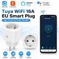 Tuya Smart WiFi EU Plug 16A with Power Monitoring | Voice Control via Google Home & Alexa | Energy Monitoring Smart Socket. 