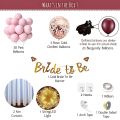 Beautiful Bridal Shower Decoration Full Set in Pink & Maroon Theme Include Bride To Be Banner, Latex Balloons, Net Curtain, Fairy Light, Arch Tape for Bride To Be Decoration Items. 