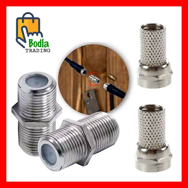 2 Pcs Coaxial Cable Jointer TV Cable Joint Connector Extension with RG6 Connecters High Quality