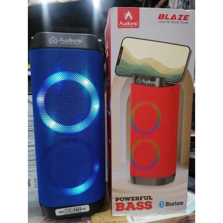 Audionic BLAZE Portable Rechargeable Bluetooth Speakers With Fancy Lights | RED | BLUE | TWS Speakers Bass Sound 1 Year Brand Warranty