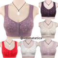 Front Open Cotton Bra for Women Button Closure, Wire Free Bralette with Adjustable Straps, U-Shaped Back, Plus Size, Comfortable Seamless Design. 
