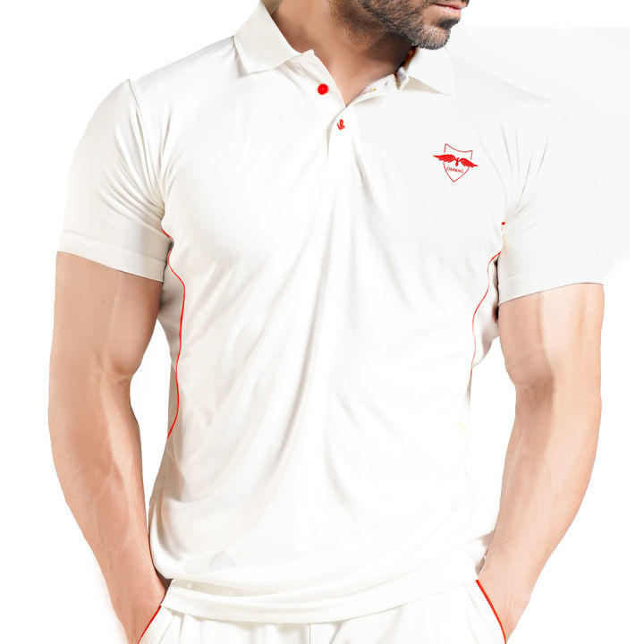 OMRAG - CRICKET HALF SLEEVE SHIRT - Red Lining