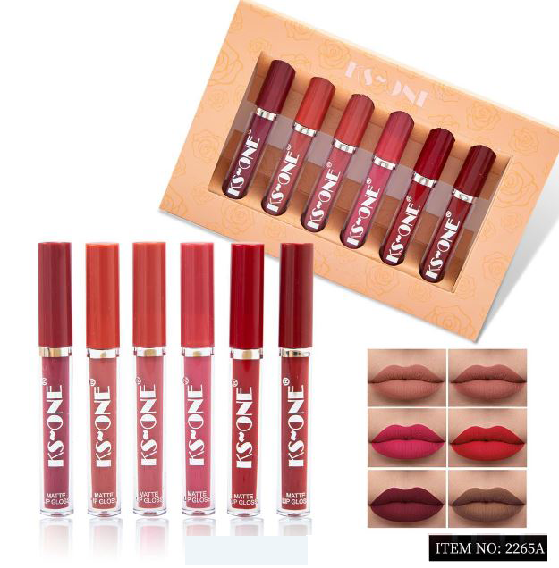 KS ONE Colors Long Lasting Velvet Lips Tint Liquid Lipsticks Waterproof Non-Stick Cup Lip-gloss Gift Set2265