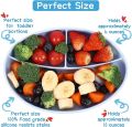 Baby Products Silicone Plate Tableware, 3 Section Oval Baby Feeding Plate, Spill-proof Children's Catering Food Grade Baby Suction Cup. 