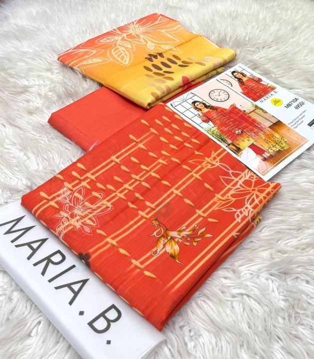 Maria b Original Printed 3pc lawn  Collection   Fabric Lawn