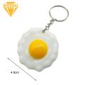 BODHI Fried Egg Key Holder Solid Handbag Ornament Egg Sheet Car Key Ring Pendant. 