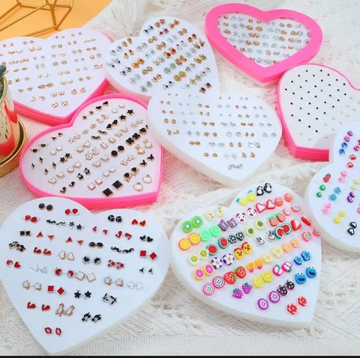 36Full%20box%20%20Earings%20with%20Box%20and%206/12/24%20Pair%20without%20Box%20(bagar%20boxx%20ky)Random%20Earrings,%20Cartoon%20heart%20shape%20packing%20Hypoallergenic%20Plastic%20and%20metal%20Stud%20Earrings%20Set%20for%20Women%20Girls%20-%20Image%205