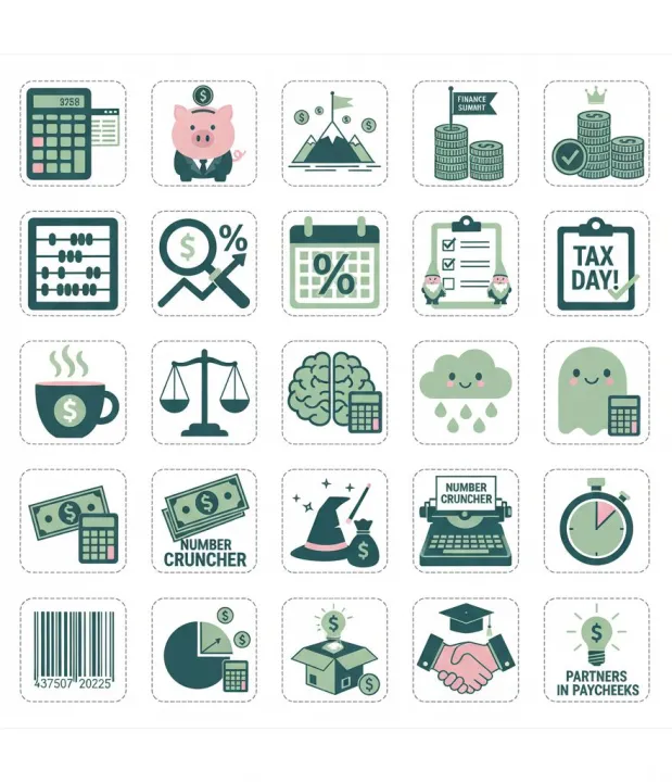 Finance & Budget Planner Stickers Accounting Icons Bookkeeping & Office ...