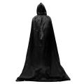 【Hot New Release】Gothic Hooded Unisex Cloak Wicca Robe Medieval Witchcraft Cape Halloween Costume Black - Black (black). 