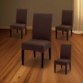 Dining Chair Covers - Dark Brown - 6 Seater - Mash Fabric Chair Covers - Dining Chair Fitted Covers - Stretchable Chair Covers - Elastic Chair Slipcovers - Washable Dining Chair Protectors - Vouis London. 