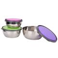3Pcs Stainless Steel Seal Bowl with Lids, Mixing Bowls Food Storage Box Container For Cooking Supplies. 