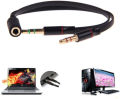 3.5mm Female to 2 Dual Headphone Splitter 3.5mm Male Headphone Mic Audio Y Splitter Cable for Computer ,Smartphone Headset to PC Adapter. 