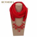 New Design Scarf Necklace for Women fashion 11colors Statement Necklace scarf for wrapped woman Muslim foulard femme jewelry. 