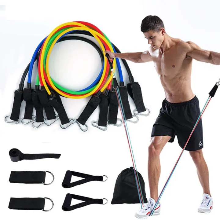 11%20Piece%20Power%20Resistance%20Band%20Set%20%20Strength%20Training%20Yoga%20%20Sports%20Fitness%20-%20Image%203