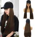 Straight Wig Cap 30 inch  Hair Baseball Cap Ball Caps Casual Hat  Wig. 