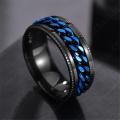 Elegant Vintage For Teens Punk Stainless Steel Fidget Spinner Men Rings Women Anxiety Rings Finger Rings Twist Chain. 