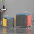 5-In-1 Cube Nesting Ottoman Stool, Footstool, Stackable Sofa Chair, With Casters. 