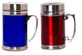 Multicolor Gentry Travel Stainless Steel Heated Thermos Cup Coffee Tea  Milk Mug Drink Flask With Cover Lid  and Strainer 420ML. 