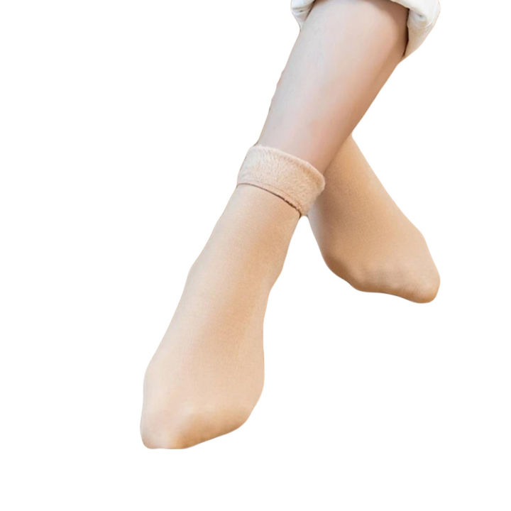 Pack Of 2 Women Winter Warm Velvet Socks - Thicken Thermal Cashmere Snow Seamless Floor Socks For Premium Comfort