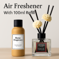 Air Freshener Flower Reed Diffuser Set Lavendar: Scent Sticks & Sola Flowers Included Scented Liquid Fragrance Oil Room Diffusers for Home or Bathroom or Bedroom Made with Fresh Scent Premium Essential Oils 120ml. 