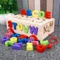 Alphabet Raw Wood Trailer/ Pulling Toy Car/ Educational Learning Fun Game for Kids/ Toys for Kids/toys for boys/ toys for girls/ Wooden Toy/ Pegged Puzzle. 