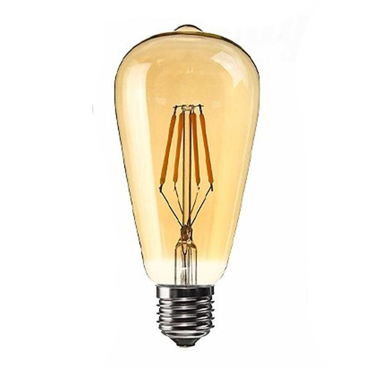 Dimmable E27 4W Edison Retro Vintage Filament ST64 COB LED Bulb Light Lamp Body Color:aurumen Cover Light Color:aurum Yellow (2200K) Voltage:220V