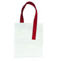 White Cotton Tote Bag with Designer Red Strap | Stylish & Eco-Friendly Reusable Bag. 