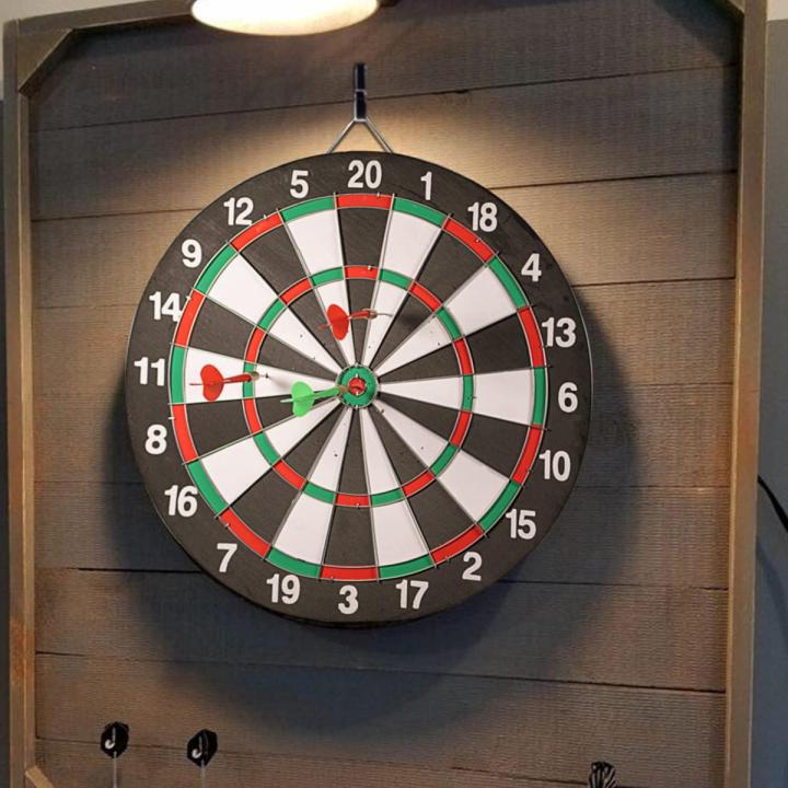 Pro Dart Board with Ultra Slim Segmentation – Bristle Dartboard Set - Includes 6 Metal Tip Darts Set, Self-Healing Sisal Fiber Dart Board, Rotating Steel Wire Scoring Ring, Staple Free Bullseye, for Home Game Room or Bar Darts