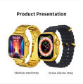 H20 Smart Watch With Earbuds - 49mm - 2 inch IPS Display - 10 in 1 Set - Wireless Earphone Set - WaterProof - Bluetooth Calling Smart Phone - 7 Staps With 1 Watch Case - Andriod And IOS Smart Watch (Touch Watch). 