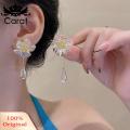 Carat Dangle Earrings Elegant Transparent Flower Dangling Earrings. 