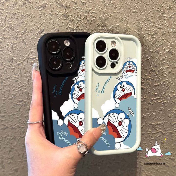 Funny Doraemon Cartoon Angel Eye Case For Redmi 10C A1 9T 12 9A 10A 9C A2 9 12C Note9 11 8 10s 12 10 Pro Max Mi 11 12 Lite Poco X5 M3 C55 Cute Happy Cloud Doraemon Couple Soft Cover