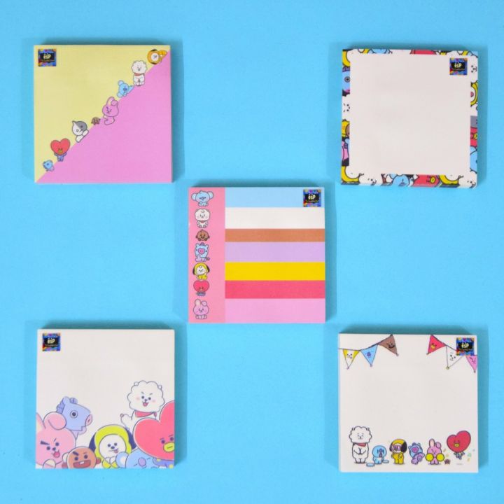 1 Pack of BTS / BT21 Cute Sticky Notes - Creative Office Stationery Message Notes - 80 sheets