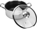 Dual Handles Honeycomb Print Single Sided Laser Coated Nonstick Steel Soup Pot With Lid, Nonstick Pan Honeycomb Protective Layer Skillet Induction Pot. 