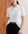 Fitted - Pure White POLO Shirt For Women. 