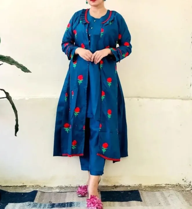 Stylish%20Collection%20Stitched%20Embroidered%20Flower%20Gown%203Pc%20Dress%20-%20Perfect%20For%20Trending%20Women%20And%20Girls%20-%20Image%207
